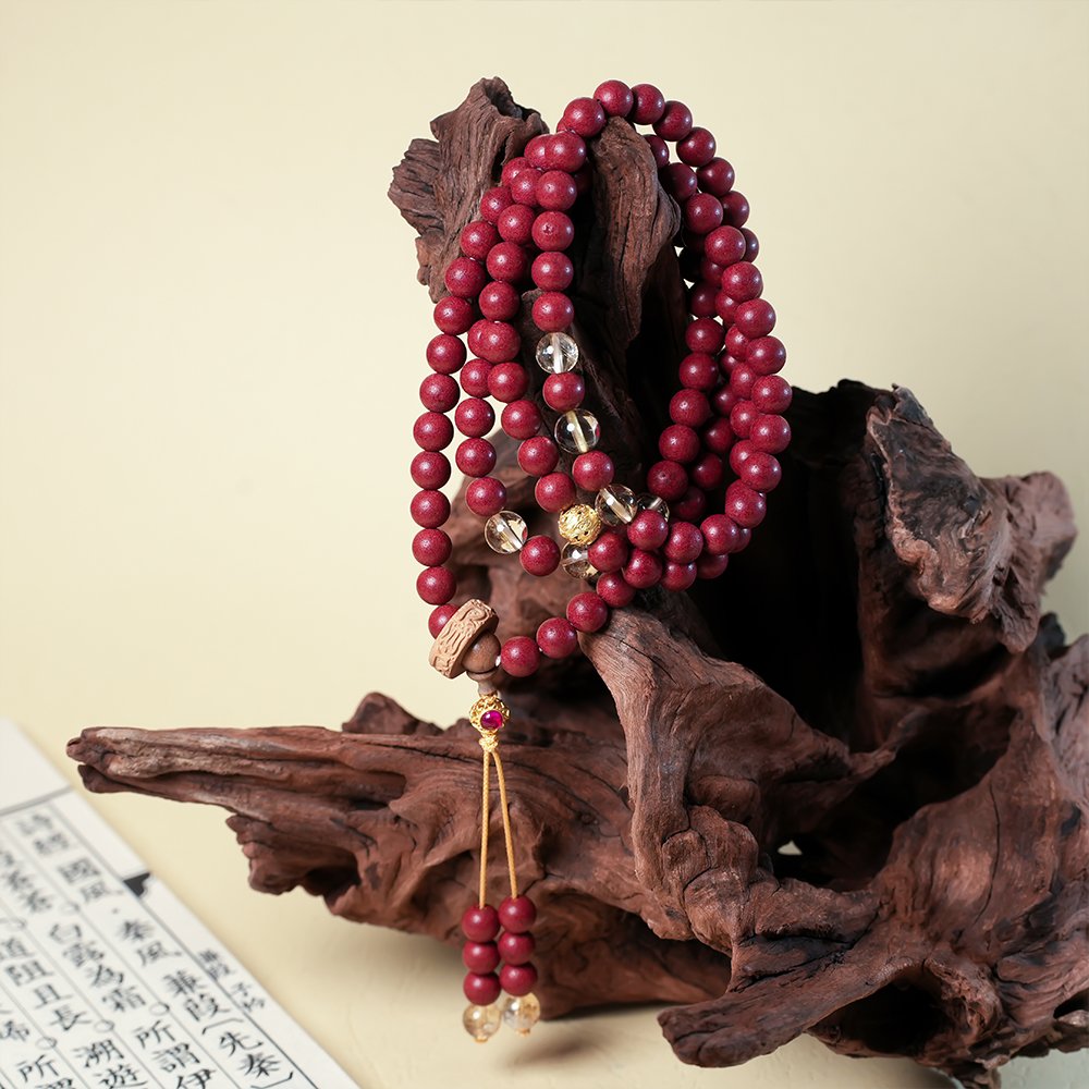 Smooth Journey 108 Red Incense Beads,108 Red Incense Beads,TH-201,incense beads,red bead strand,traditional inspired beads,incense bead gift,collectible incense beads