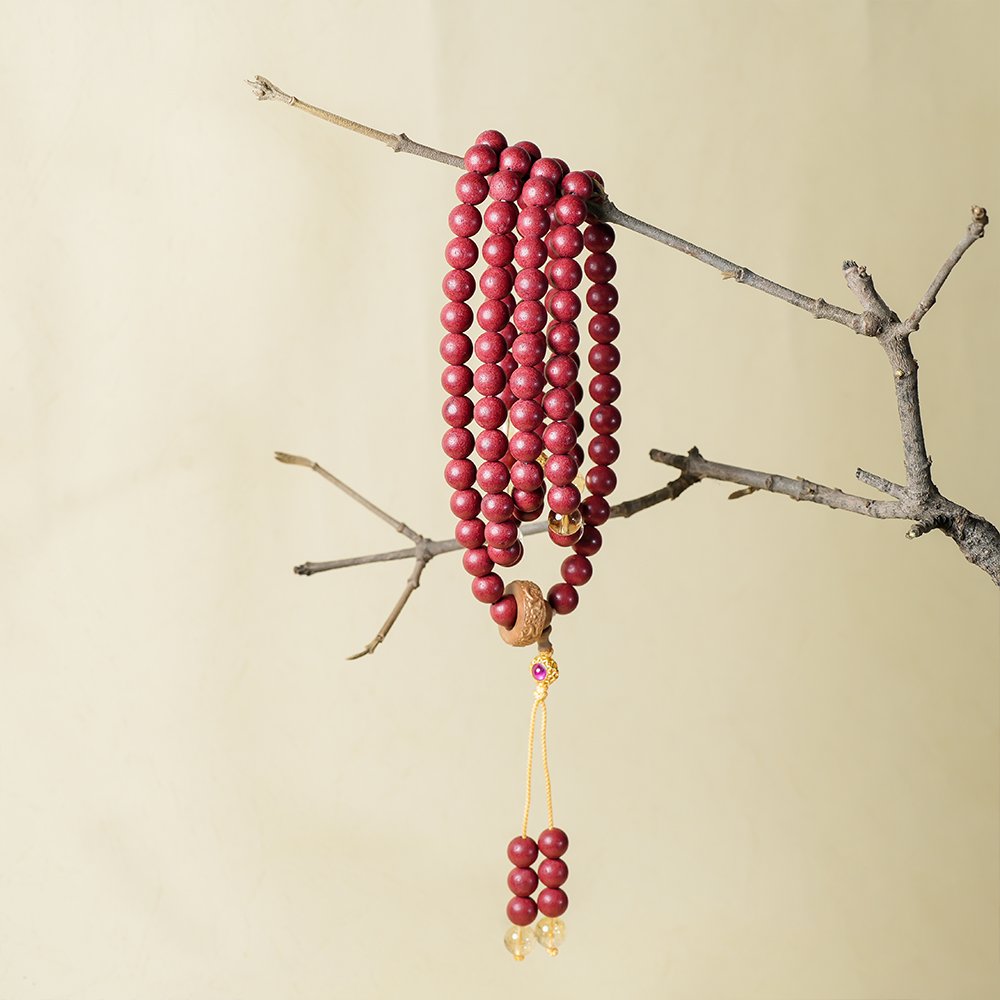 Smooth Journey 108 Red Incense Beads,108 Red Incense Beads,TH-201,incense beads,red bead strand,traditional inspired beads,incense bead gift,collectible incense beads