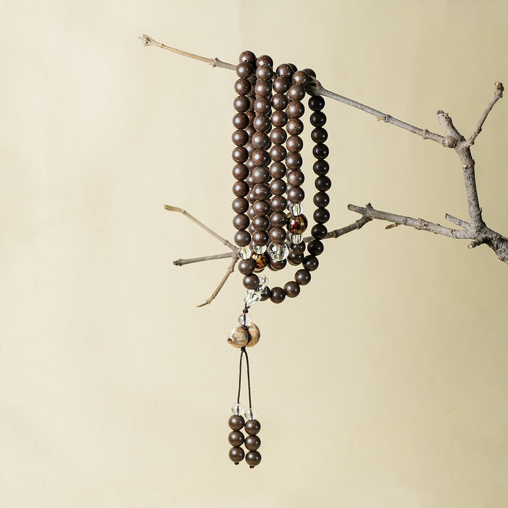 Blessed Harmony Fortune 108 Black Incense Beads,108 Black Incense Beads,TH-202,incense beads,black bead strand,traditional inspired beads,incense bead gift,collectible incense beads