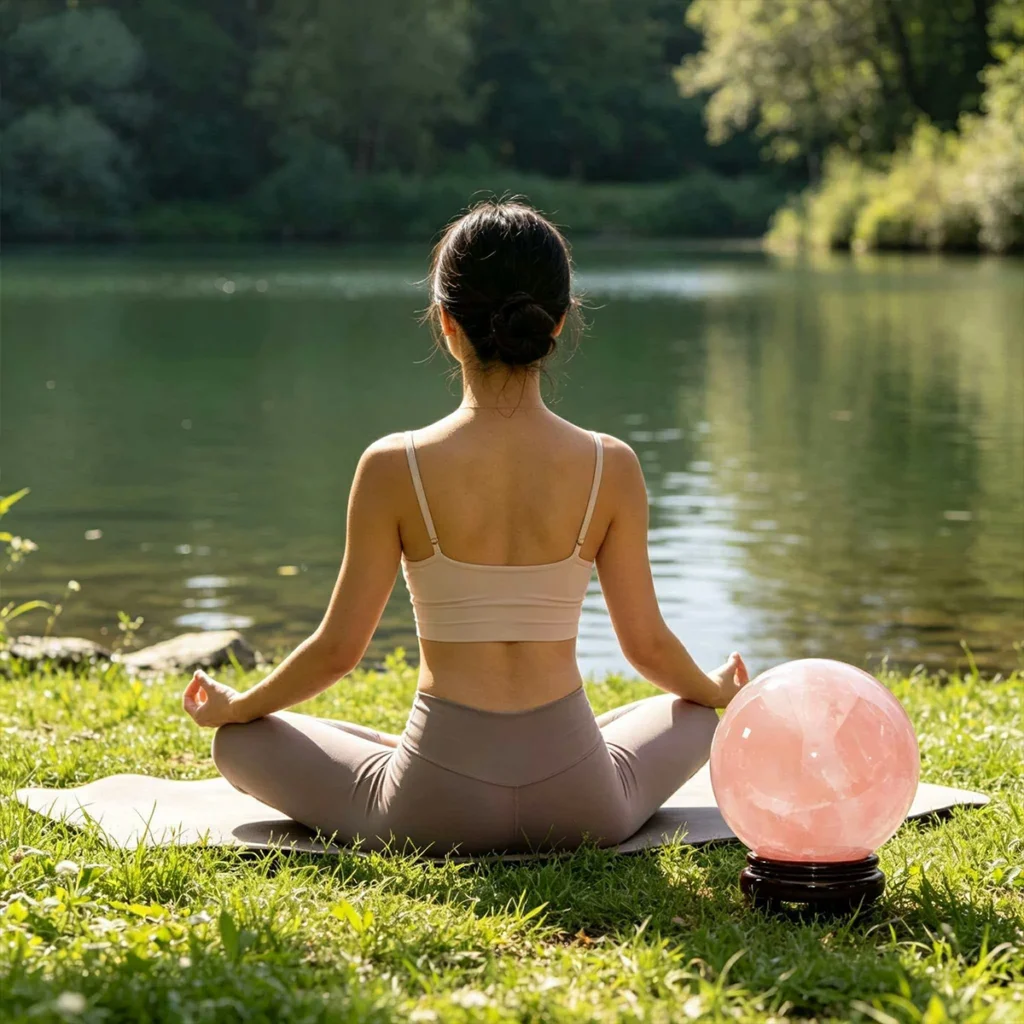 large rose quartz sphere,rose quartz crystal ball,pink crystal sphere,relationship harmony crystal decor,rose quartz home decor,rose quartz office decor,pink crystal ball decor,social warmth decor,emotional softness crystal decor,TS-4061 crystal sphere