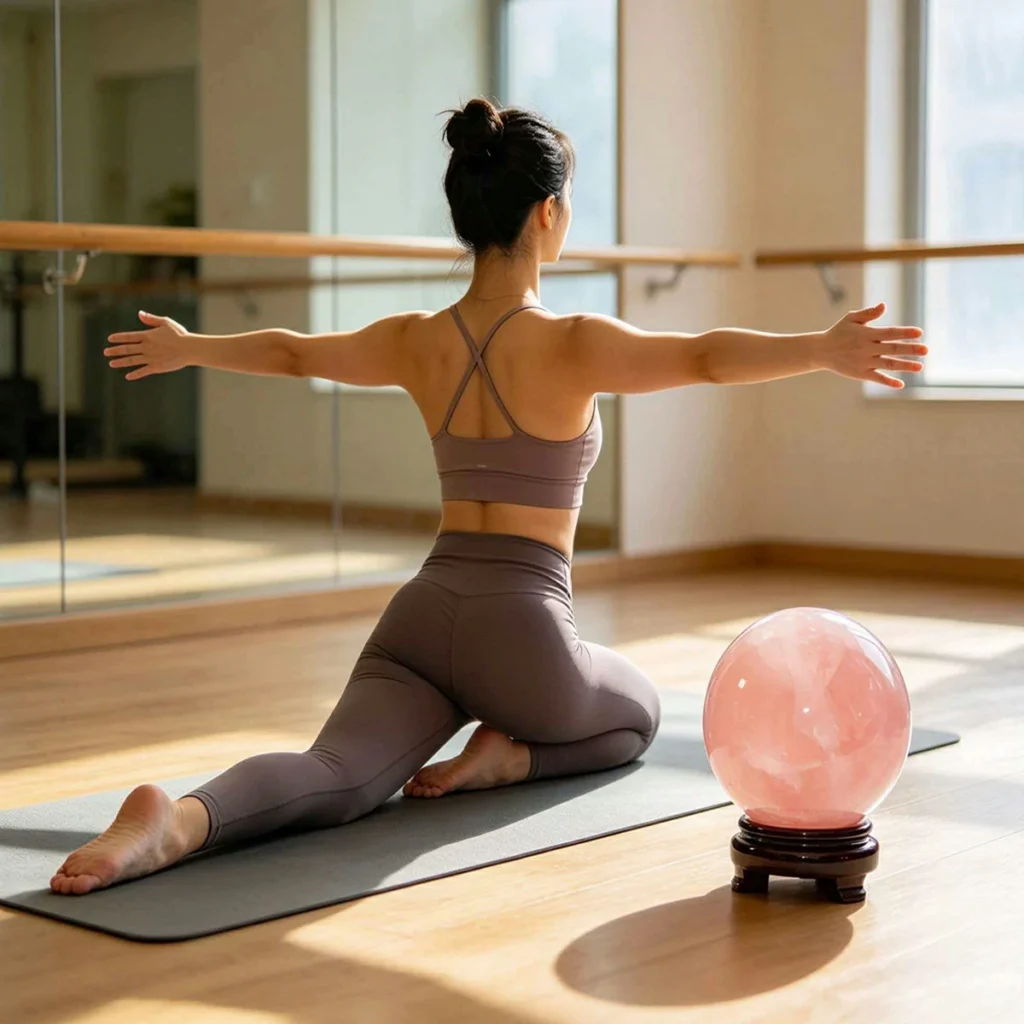 large rose quartz sphere,rose quartz crystal ball,pink crystal sphere,relationship harmony crystal decor,rose quartz home decor,rose quartz office decor,pink crystal ball decor,social warmth decor,emotional softness crystal decor,TS-4061 crystal sphere