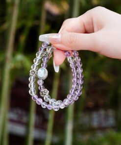 Amethyst, Clear Quartz & Aquamarine Multi-Wrap Bracelet | Luminous Ocean-Inspired Style