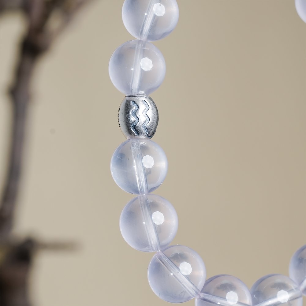 Aquarius crystal bracelet,rose quartz prehnite bracelet,Aquarius guardian bracelet,clear thought crystal bracelet,zodiac crystal bracelet,rose quartz bracelet,prehnite bracelet,astrology inspired jewelry,symbolic crystal jewelry,TS-124 bracelet