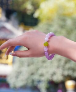 Aries Guardian Kunzite & Xiuyan Jade Bracelet | Stable Energy Crystal Style