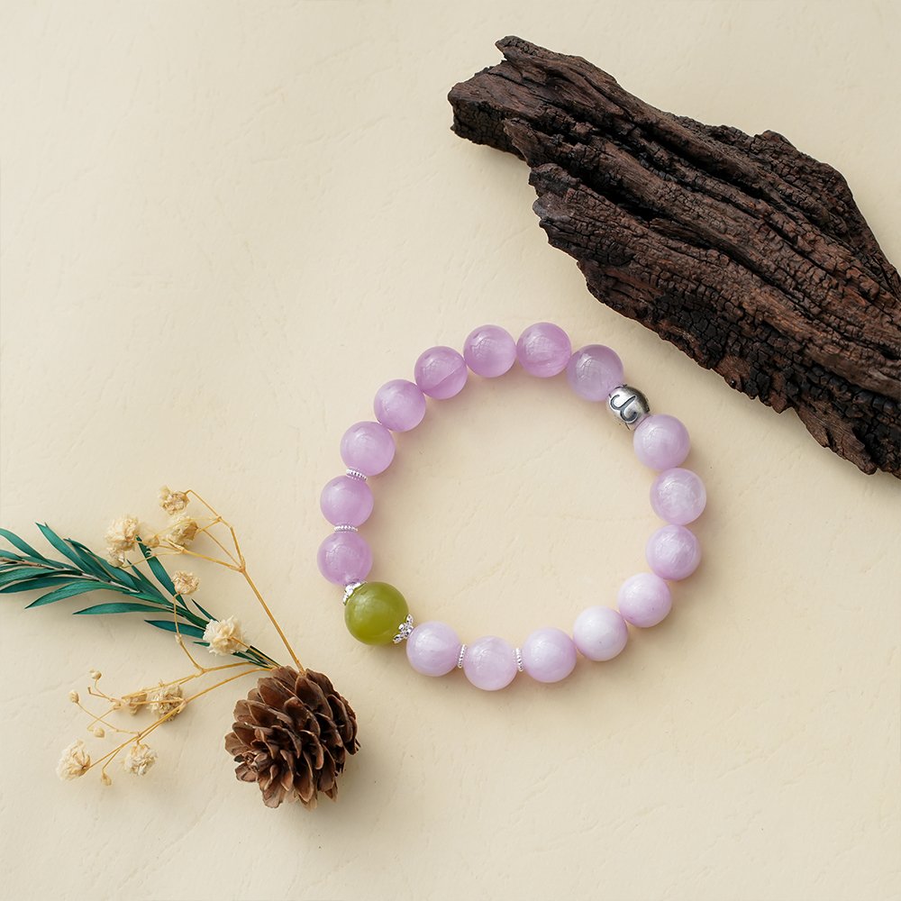 Aries crystal bracelet,Aries guardian bracelet,kunzite Xiuyan jade bracelet,stable energy crystal bracelet,zodiac crystal bracelet,kunzite bracelet,Xiuyan jade bracelet,Aries birthday gift,symbolic crystal jewelry,TS-126 bracelet