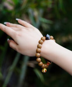 Lucky Cat Paw & Lion Dance Incense Bead Bracelet 10mm