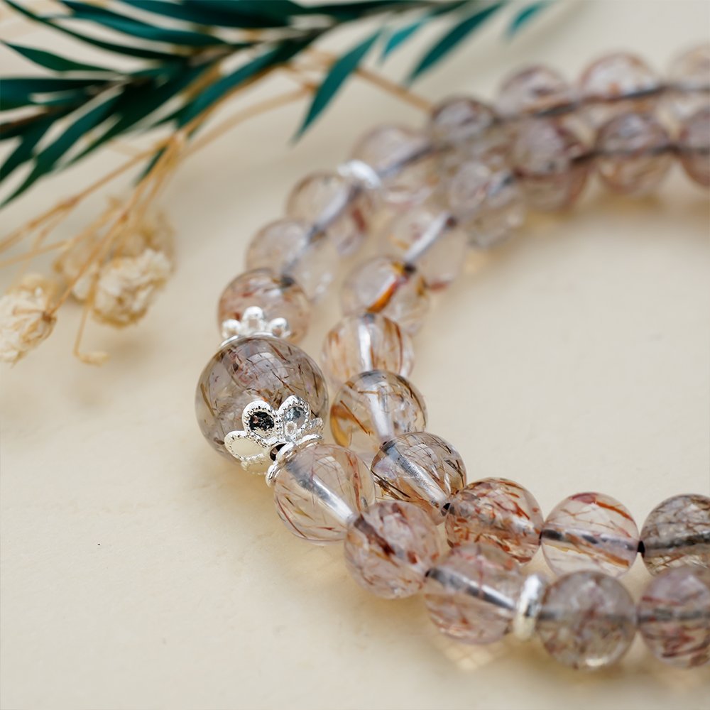 black gold super seven double wrap bracelet,black gold crystal bracelet,business minded crystal bracelet,double wrap crystal bracelet,5mm crystal bracelet,decision clarity bracelet,abundance inspired bracelet,women’s black crystal bracelet,symbolic crystal jewelry,TS-207 bracelet