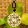 Five Thunder Command pendant,Ziwei Hui pendant,Daoist brass pendant,Taoist culture pendant,Chinese symbolic pendant,brass amulet necklace,brown cord pendant,protective symbolism jewelry,auspicious brass pendant,TD-301 pendant