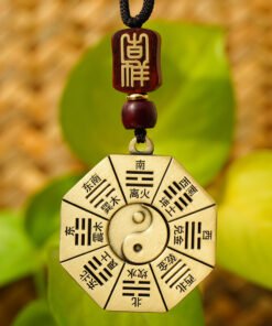 Taiji Bagua Brass Pendant | Sandalwood Auspicious Style