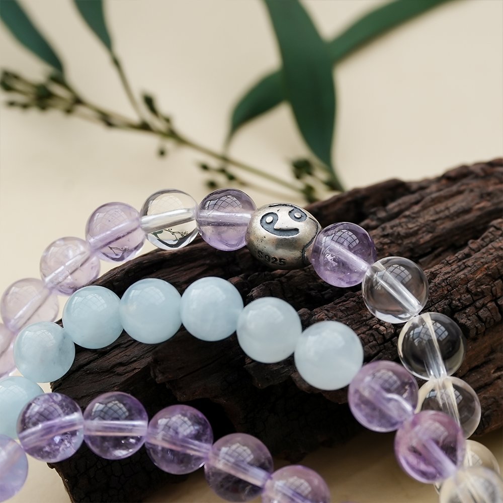 Cancer zodiac bracelet,Cancer crystal bracelet,gentle guardian crystal bracelet,amethyst clear quartz bracelet,strawberry quartz bracelet,Nanhong red agate bracelet,aquamarine bracelet,yellow phantom quartz bracelet,courage symbolism bracelet,confidence crystal bracelet,TS-213 bracelet