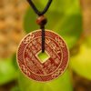 Nine-Character Mantra pendant,Ziwei Hui pendant,brass Daoist pendant,Lei Zu sacred title necklace,Taoist culture jewelry,Chinese symbolic pendant,minimalist brass pendant,auspicious cultural necklace,protective symbolism pendant,TD-305 pendant