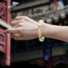 Yellow Tower Crystal Clear Quartz Sugar Cube Bracelet,TS-105,yellow tower crystal bracelet,clear quartz cube bracelet,crystal bracelet gift,elegant crystal bracelet,modern crystal jewelry