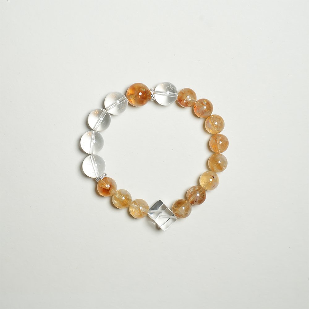 Yellow Tower Crystal Clear Quartz Sugar Cube Bracelet,TS-105,yellow tower crystal bracelet,clear quartz cube bracelet,crystal bracelet gift,elegant crystal bracelet,modern crystal jewelry