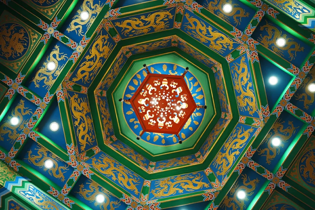 Traditional Taoist ceiling pattern for destiny reading and Five Elements culture