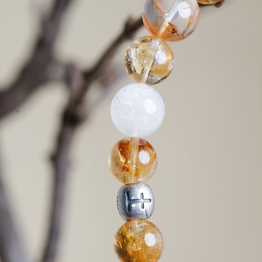 Five Elements Energy Earth Blessing Bracelet,TS-1025,yellow tiger eye bracelet,golden tiger eye bracelet,white phantom quartz bracelet,yellow crystal bracelet,earth element crystal bracelet,crystal bracelet gift