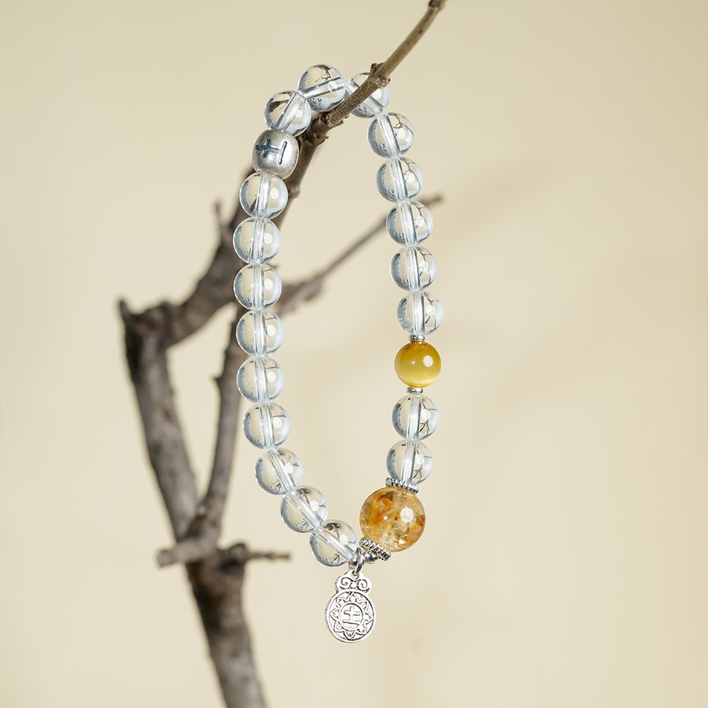 Five Elements Series Earth Bracelet,TS-1015,white crystal bracelet,yellow tower crystal bracelet,golden tiger eye bracelet,earth element bracelet,crystal bracelet gift,collectible crystal bracelet