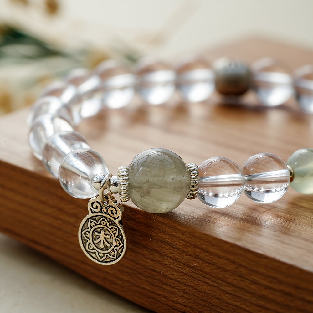 five elements wood bracelet close up detail feng shui jewelry（12）
