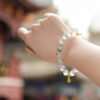 purple white crystal bracelet,multi gem crystal bracelet,amethyst kunzite lepidolite bracelet,rose quartz white phantom bracelet,white azeztulite bracelet,clear thought crystal bracelet,symbolic crystal jewelry,purple crystal bracelet,TS-129 bracelet
