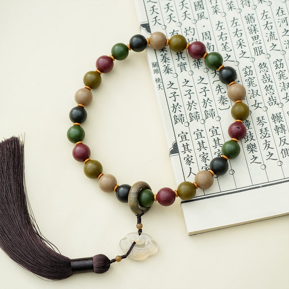 Five Blessings Incense Beads,24 Beads 15mm,THZ-103,handheld incense beads,spacer incense beads,traditional incense beads,incense bead gift,collectible incense beads