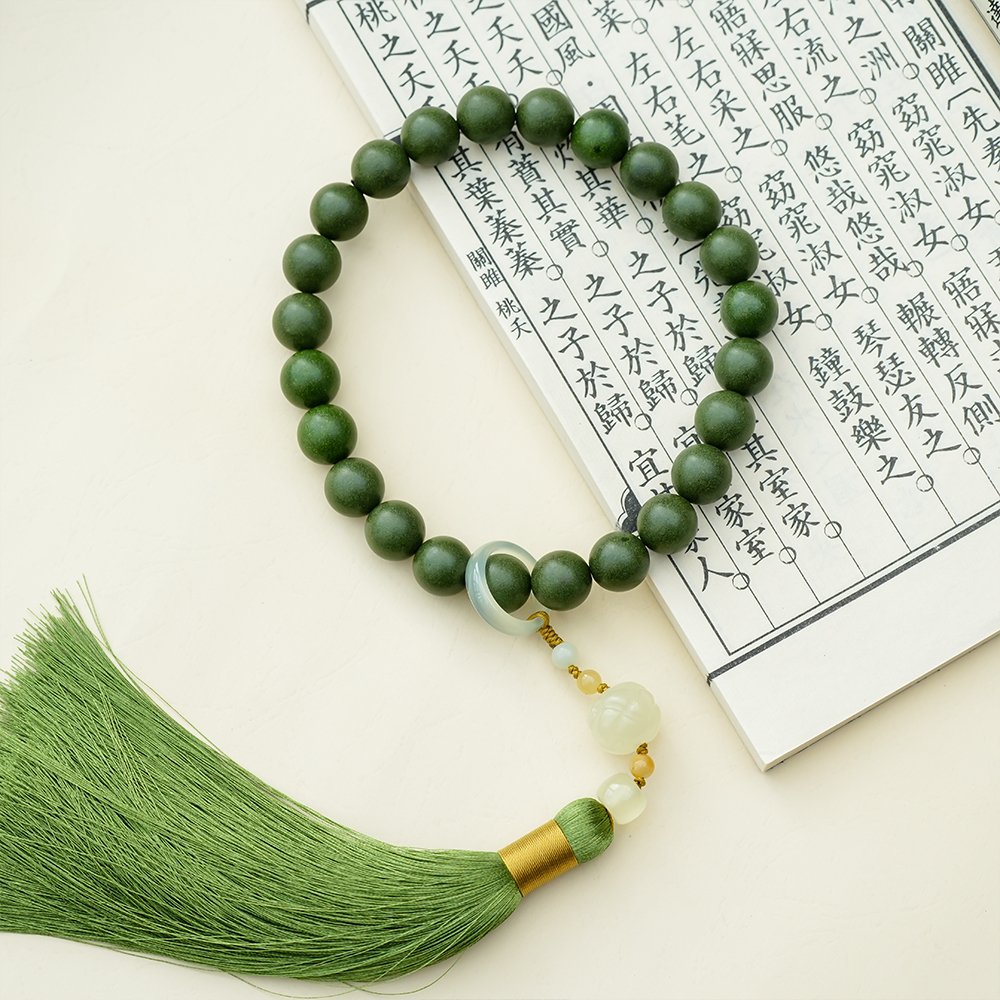 Five Elements Wood Incense Beads,Wood Incense Beads 15mm,THZ-1012,handheld incense beads,green wood incense blend,incense bead gift,collectible incense beads