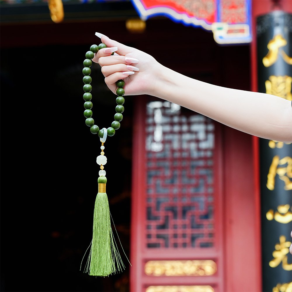 Five Elements Wood Incense Beads,Wood Incense Beads 15mm,THZ-1012,handheld incense beads,green wood incense blend,incense bead gift,collectible incense beads