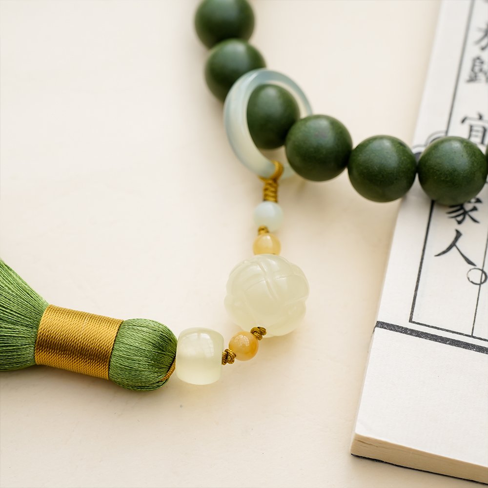 Five Elements Wood Incense Beads,Wood Incense Beads 15mm,THZ-1012,handheld incense beads,green wood incense blend,incense bead gift,collectible incense beads
