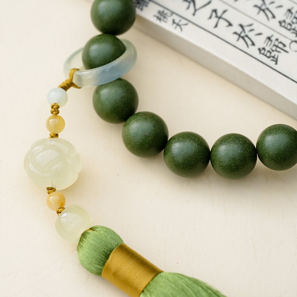 Five Elements Wood Incense Beads,Wood Incense Beads 15mm,THZ-1012,handheld incense beads,green wood incense blend,incense bead gift,collectible incense beads