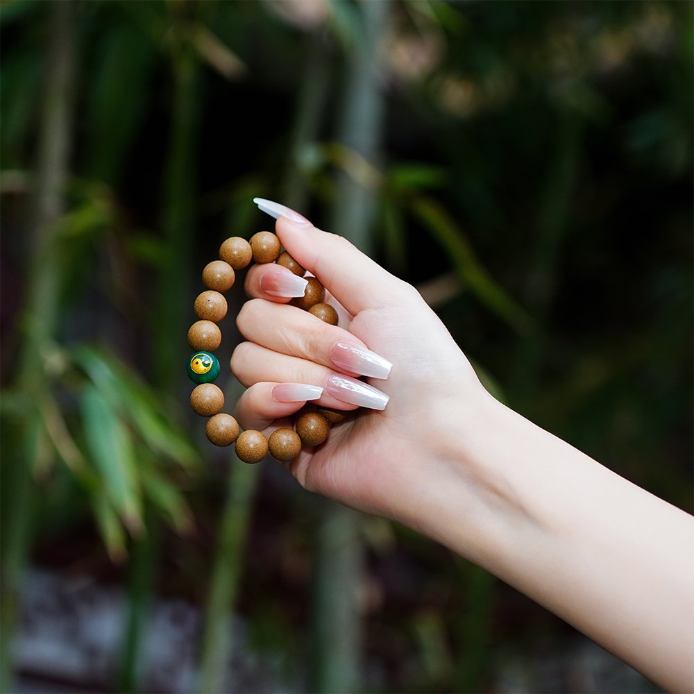 Taoist-Inspired Five Elements Green Incense Beads,Green Incense Beads 10mm,TH-1022,incense beads,wood incense blend,traditional fragrance beads,incense bead gift,collectible incense beads