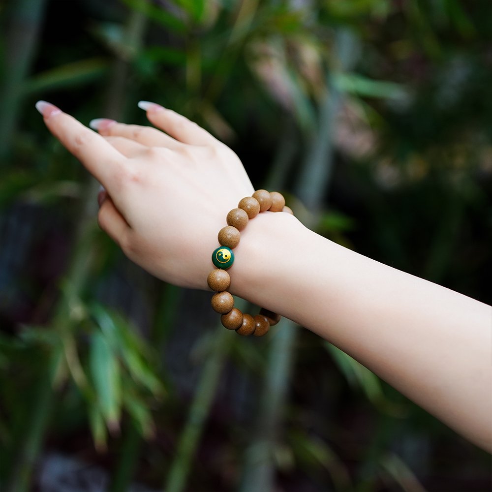 Taoist-Inspired Five Elements Green Incense Beads,Green Incense Beads 10mm,TH-1022,incense beads,wood incense blend,traditional fragrance beads,incense bead gift,collectible incense beads