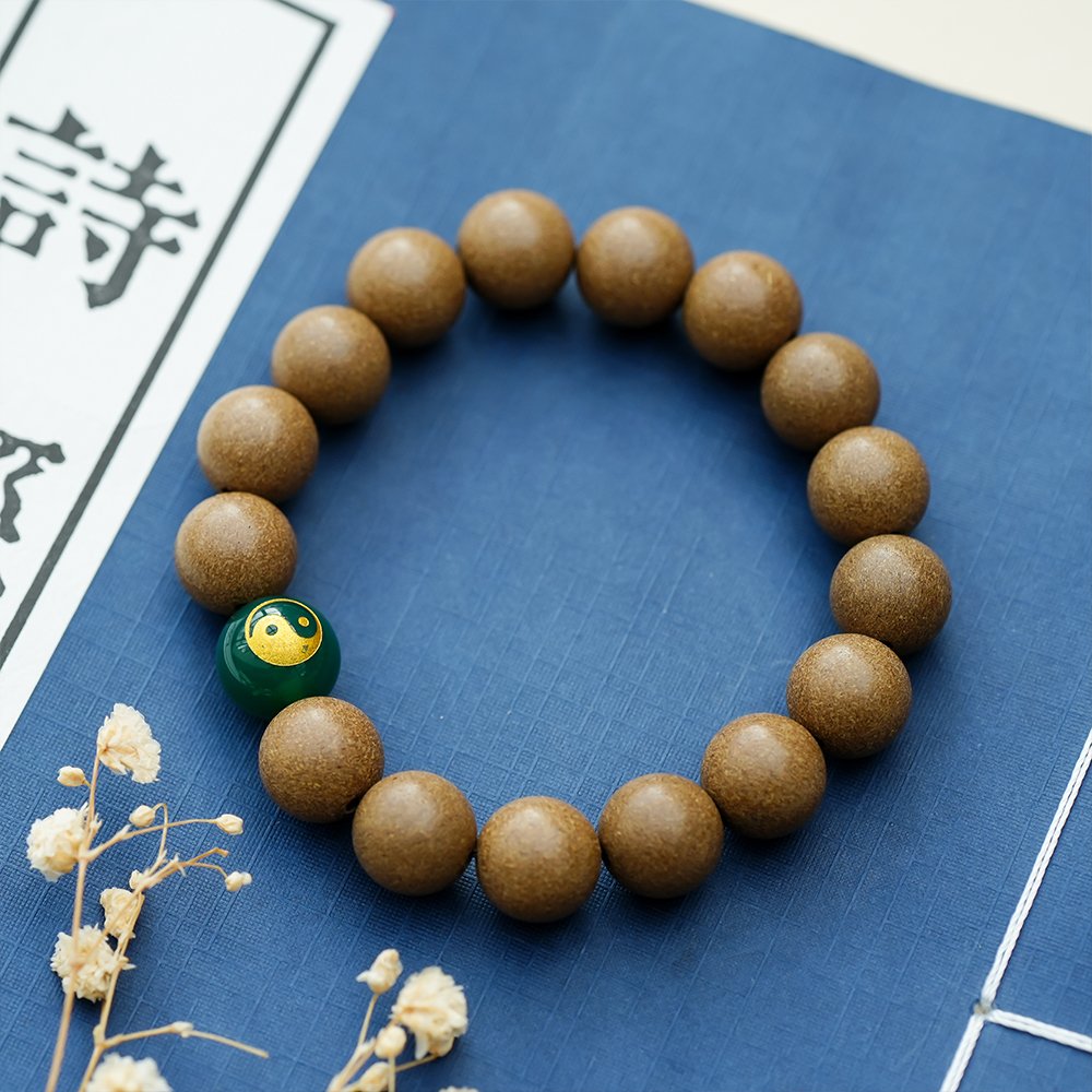 Taoist-Inspired Five Elements Green Incense Beads,Green Incense Beads 10mm,TH-1022,incense beads,wood incense blend,traditional fragrance beads,incense bead gift,collectible incense beads