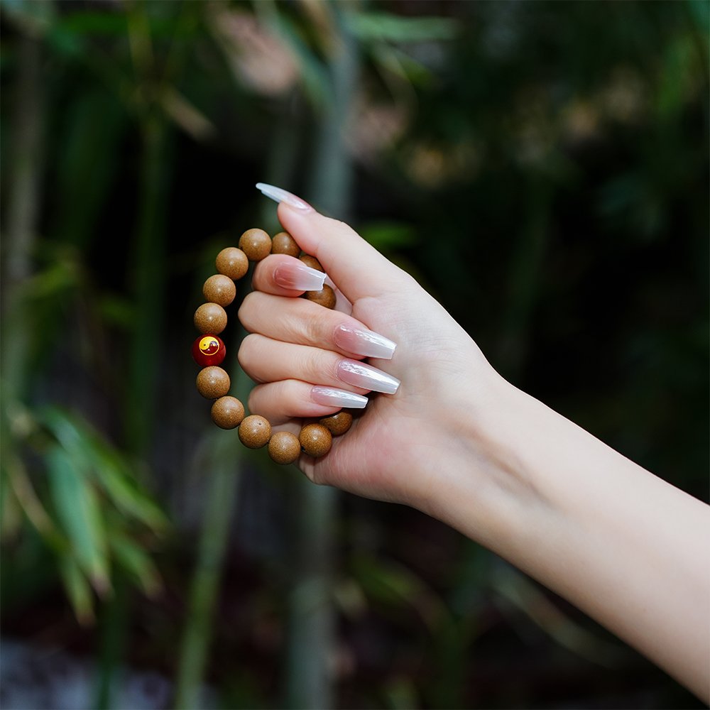 Taoist-Inspired Five Elements Red Incense Beads,Red Incense Beads 10mm,TH-1024,incense beads,fire incense blend,traditional fragrance beads,incense bead gift,collectible incense beads
