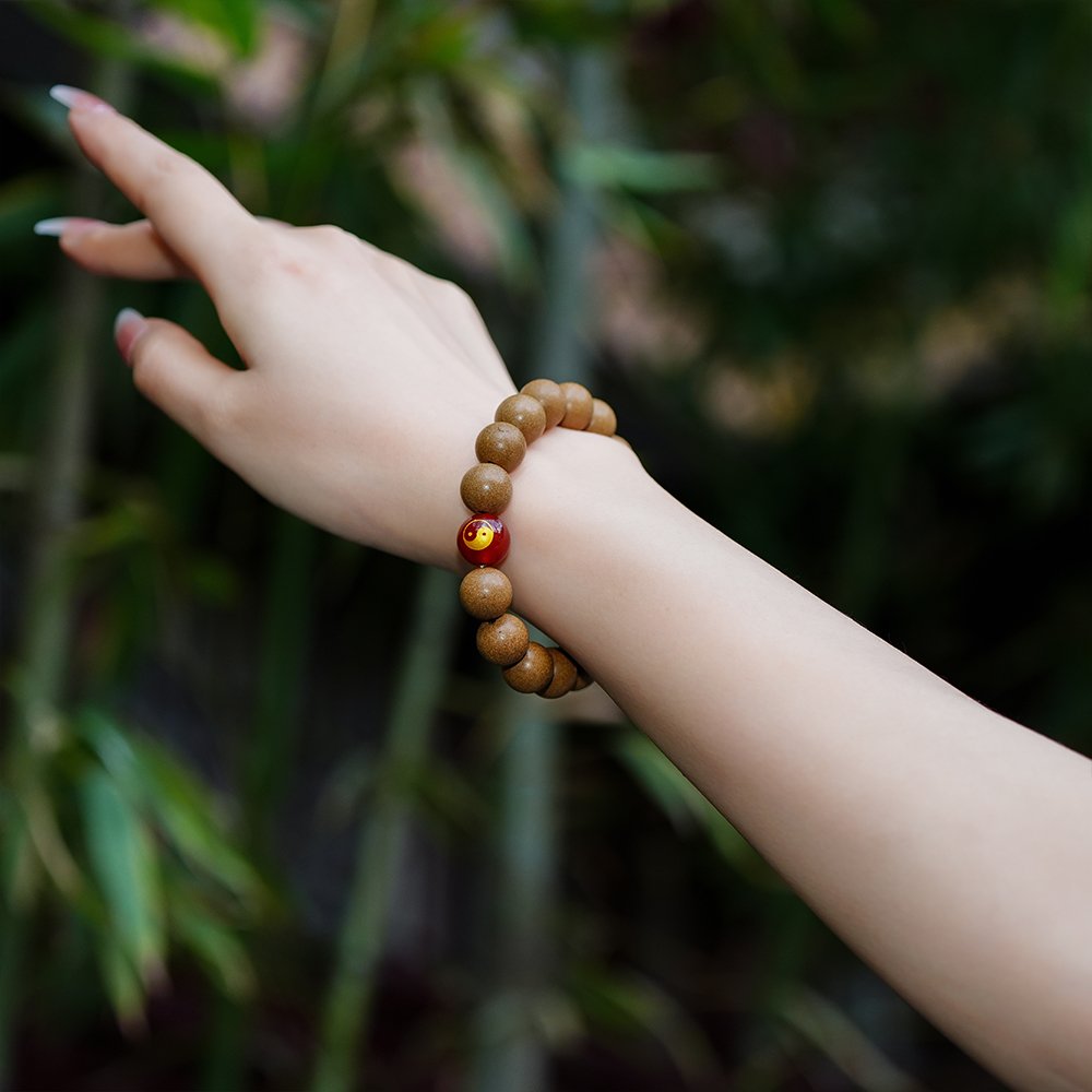 Taoist-Inspired Five Elements Red Incense Beads,Red Incense Beads 10mm,TH-1024,incense beads,fire incense blend,traditional fragrance beads,incense bead gift,collectible incense beads