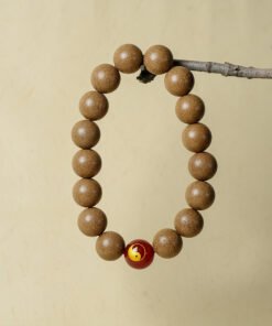Taoist-Inspired Five Elements Red Incense Beads 10mm
