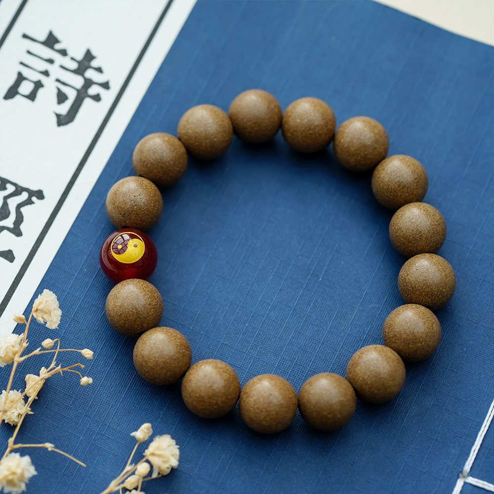 Taoist-Inspired Five Elements Red Incense Beads,Red Incense Beads 10mm,TH-1024,incense beads,fire incense blend,traditional fragrance beads,incense bead gift,collectible incense beads