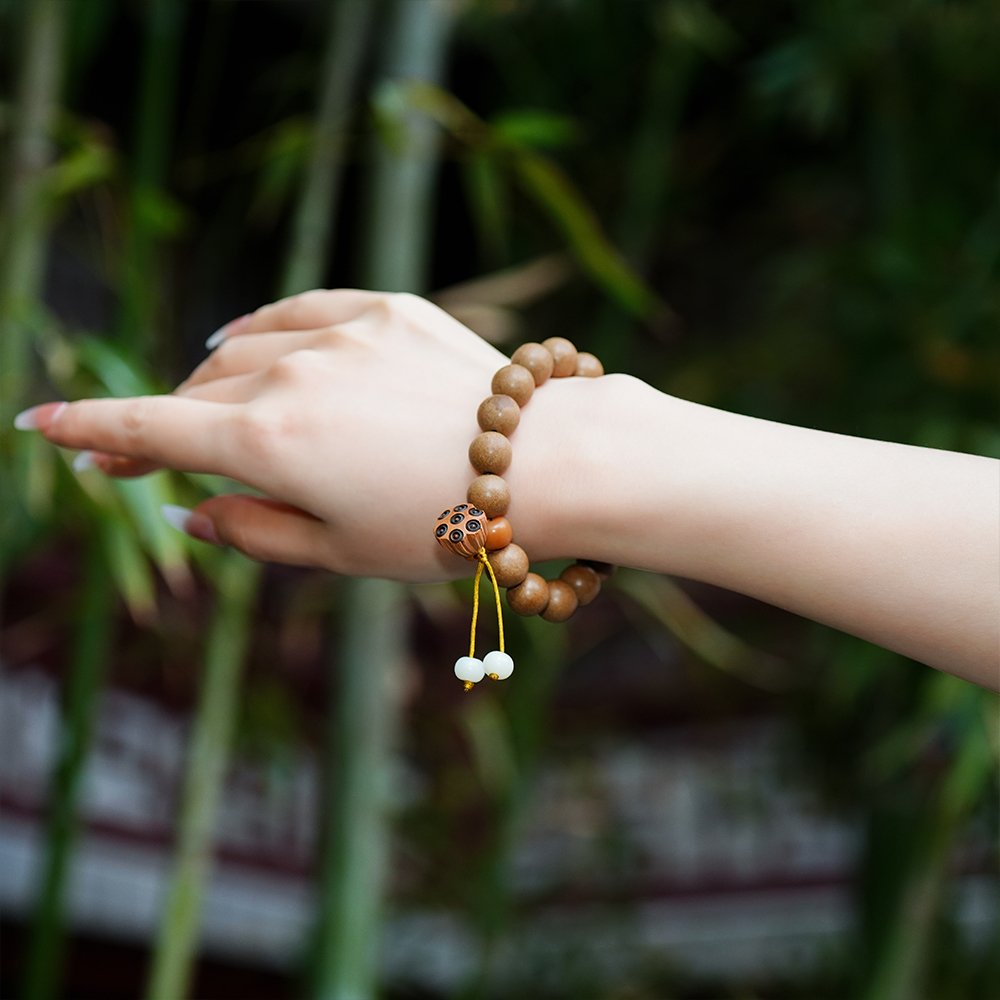 Women’s Lotus Pod Incense Bead Bracelet,Lotus Pod Bracelet 10mm,TH-101,incense bead bracelet,women's incense bracelet,traditional inspired bracelet,incense bead gift,collectible bracelet