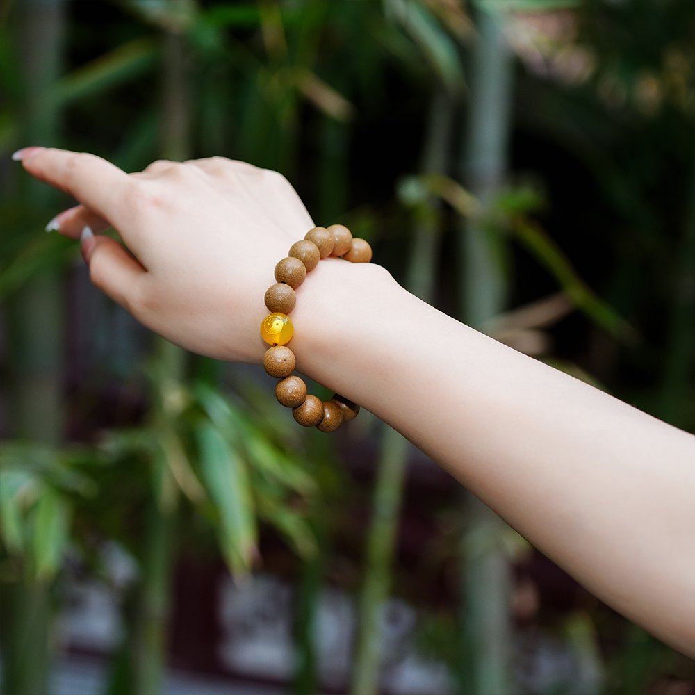 Taoist-Inspired Five Elements Yellow Incense Beads,Yellow Incense Beads 10mm,TH-1025,incense beads,earth incense blend,traditional fragrance beads,incense bead gift,collectible incense beads