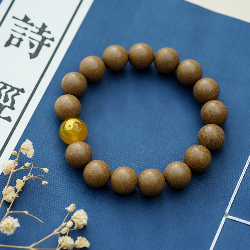 Taoist-Inspired Five Elements Yellow Incense Beads,Yellow Incense Beads 10mm,TH-1025,incense beads,earth incense blend,traditional fragrance beads,incense bead gift,collectible incense beads