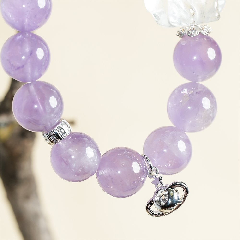Lavender Amethyst Clear Quartz Fox Bracelet,TS-109,lavender amethyst bracelet,clear quartz bracelet,fox crystal bracelet,elegant crystal bracelet,crystal bracelet gift,feminine crystal jewelry