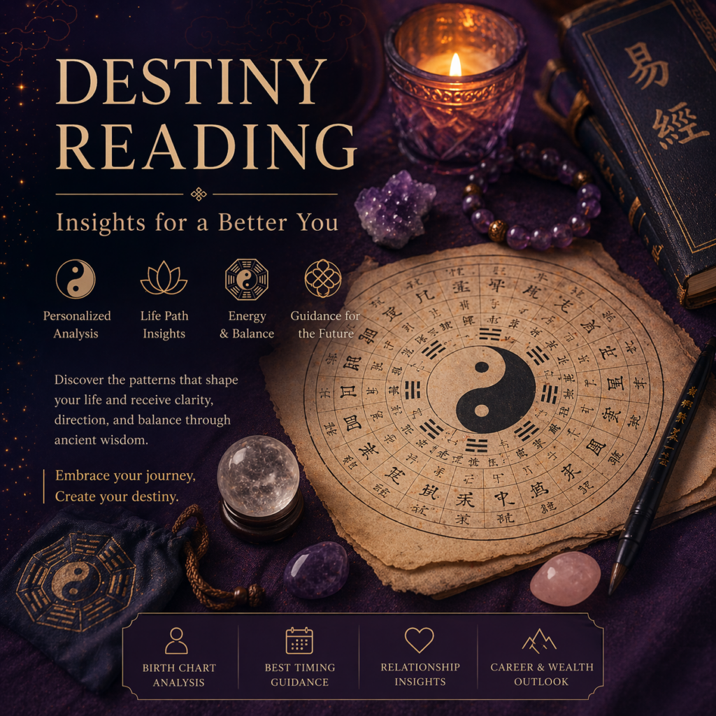 personal destiny reading consultation with bazi analysis chart, traditional cultural guidance, and customized life insight service