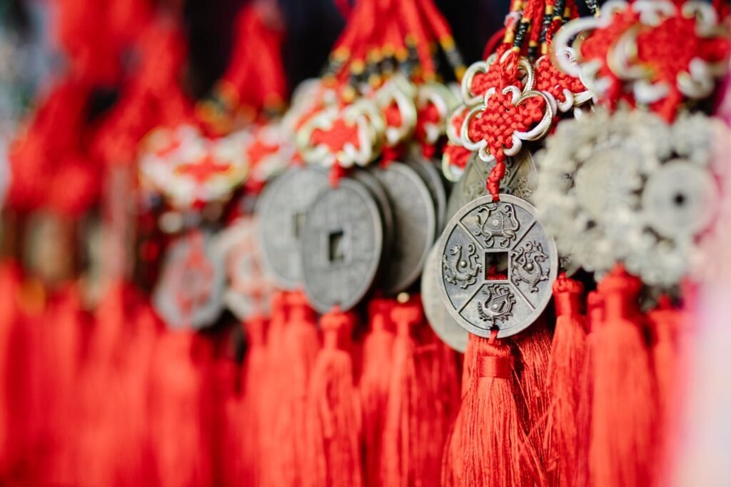 Red Taoist blessing signboard for ritual service explanation