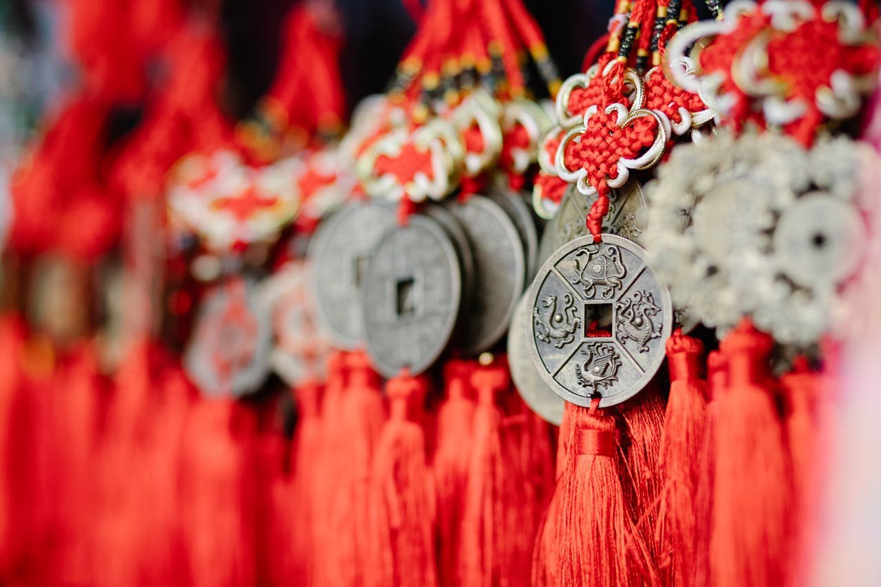Red Taoist blessing signboard for ritual service explanation