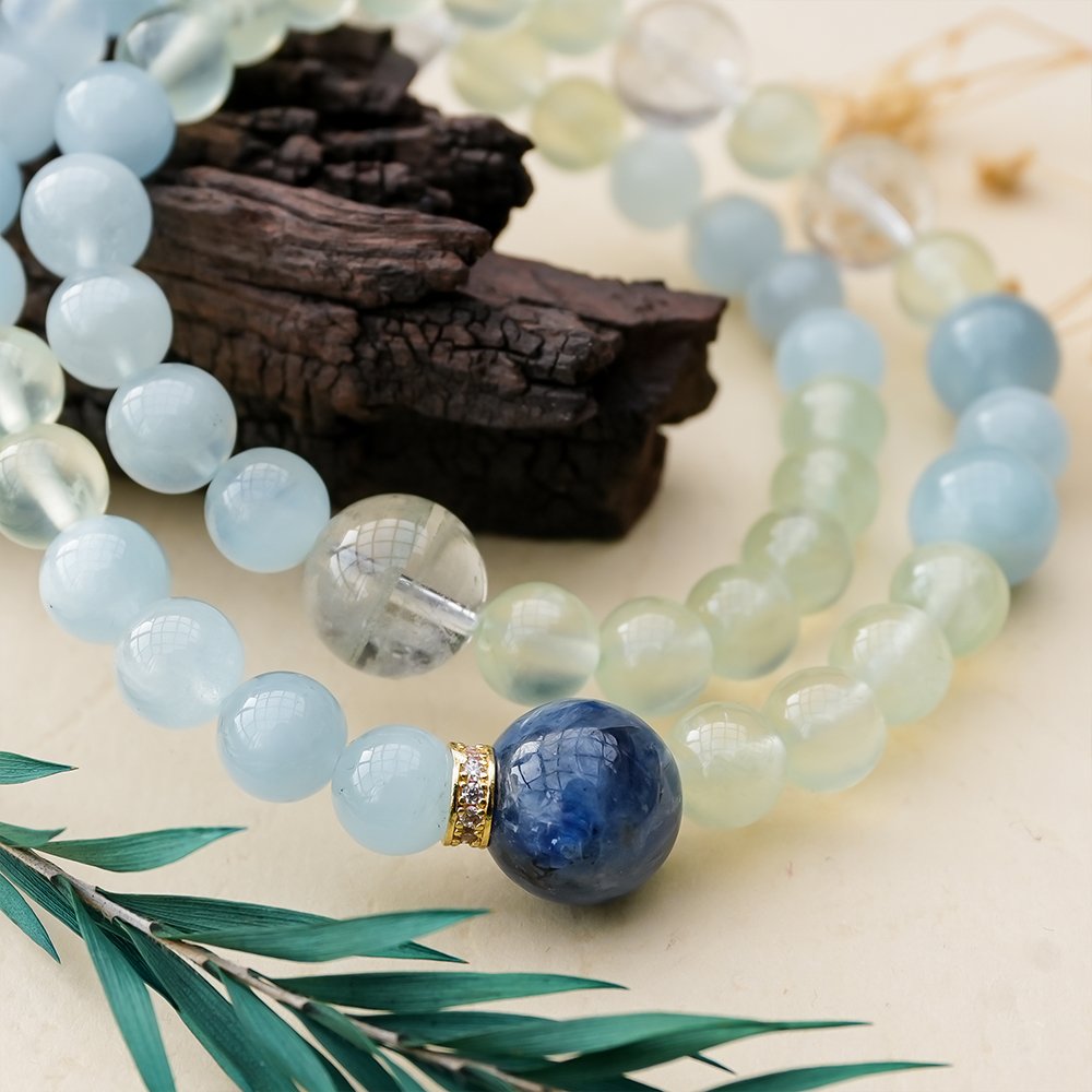 prehnite aquamarine bracelet,green phantom quartz bracelet,blue crystal bracelet,career minded crystal bracelet,communication symbolism bracelet,clear direction crystal bracelet,green blue crystal bracelet,meaningful crystal jewelry,daily wear crystal bracelet,TS-211 bracelet