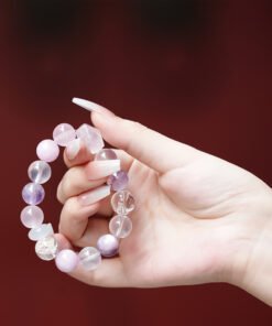 Purple & White Multi-Gem Crystal Bracelet | Clear Thought Crystal Style