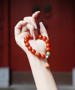 Red Agate Bracelet with Hetian Jade | Emotional Steadiness Crystal Style