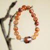 red garden quartz bracelet,red phantom quartz bracelet,clear thinking crystal bracelet,red crystal bracelet,garden quartz cube bracelet,shell pearl crystal bracelet,meaningful crystal jewelry,red quartz bracelet gift,TS-117 bracelet
