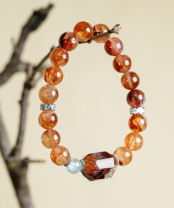 Red Garden Quartz & Aquamarine Bracelet | Positive Intention Crystal Style