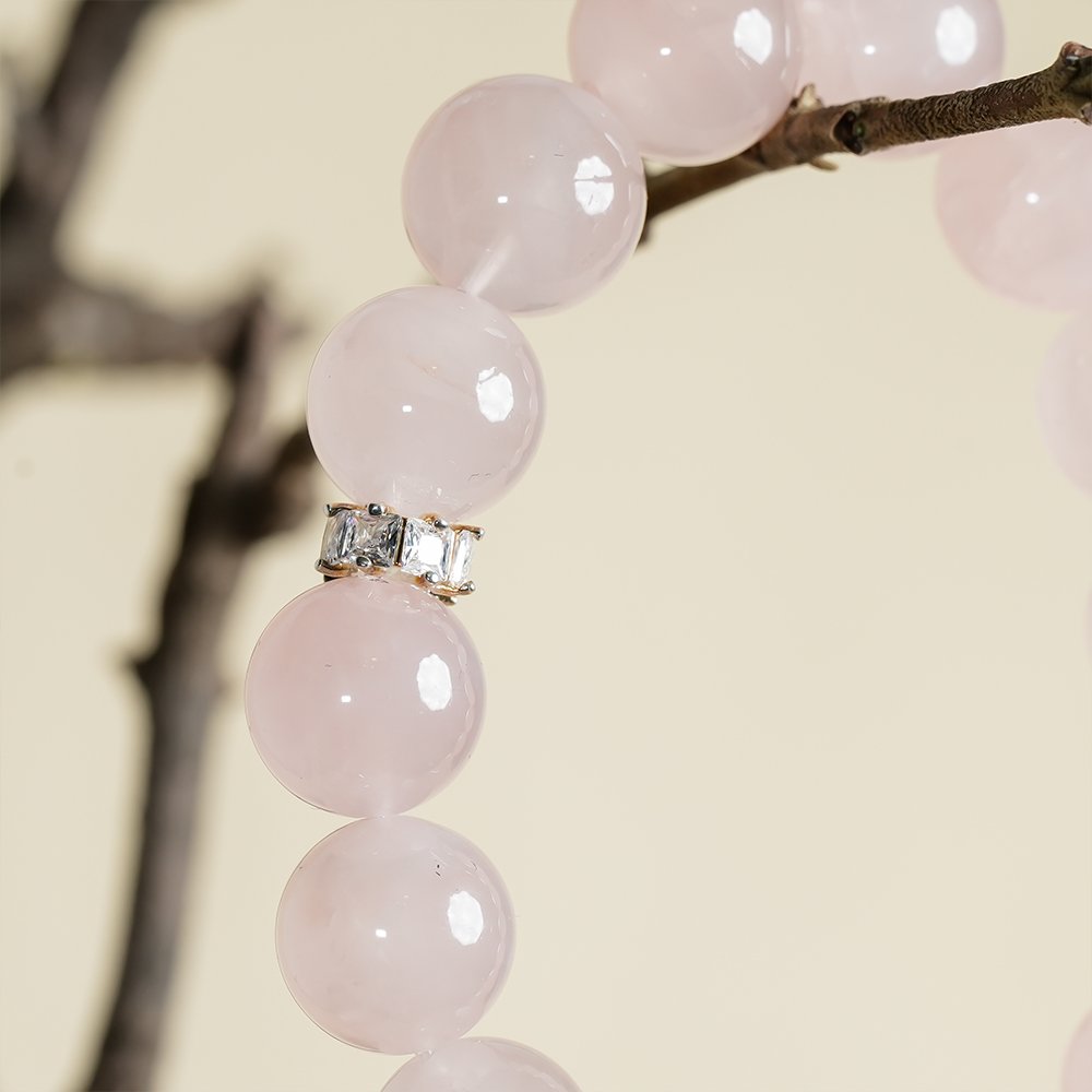 Rose Quartz Bracelet 13mm,TS-106,rose quartz crystal bracelet,pink crystal bracelet,polished rose quartz bracelet,crystal bracelet gift,elegant crystal bracelet,feminine crystal jewelry