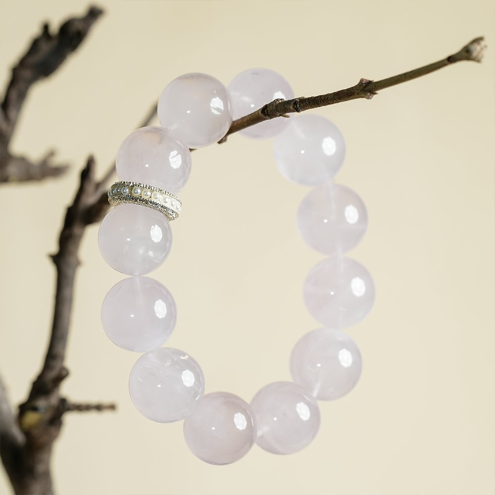 Rose Quartz Bracelet 16mm,TS-108,rose quartz crystal bracelet,pink crystal bracelet,polished rose quartz bracelet,crystal bracelet gift,elegant crystal bracelet,feminine crystal jewelry