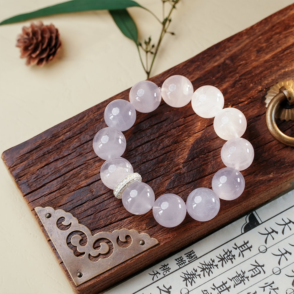 Rose Quartz Bracelet 16mm,TS-108,rose quartz crystal bracelet,pink crystal bracelet,polished rose quartz bracelet,crystal bracelet gift,elegant crystal bracelet,feminine crystal jewelry