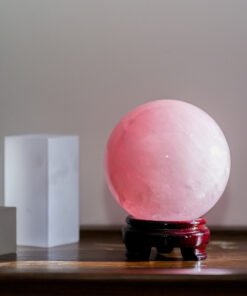 Large Rose Quartz Sphere | Relationship Harmony Home Office Decor